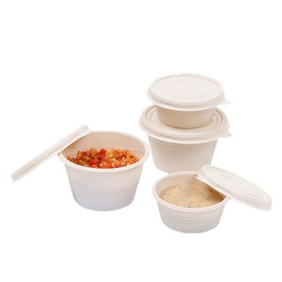 4OZ أدوات طاولة القمح الذرة المستخدمة لمرة واحدة صلصة التوابل كؤوس حصص مع أغطية